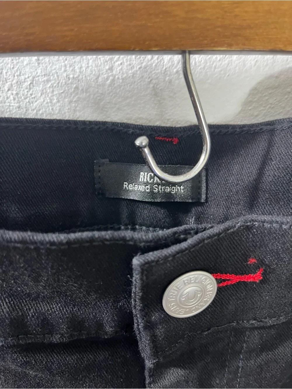 True Religion Ricky Appliqué SN Flap Straight “2SB Black Rinse” 38x30 #701654